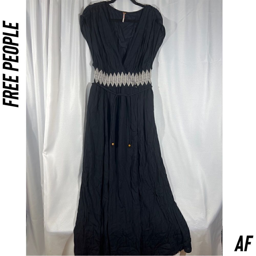 FREE PEOPLE DEVON MAXI DRESS NEW SMALL IN BLACK - Picture 6 of 8